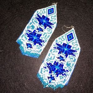 Hand crafted native American style seed bead earrings